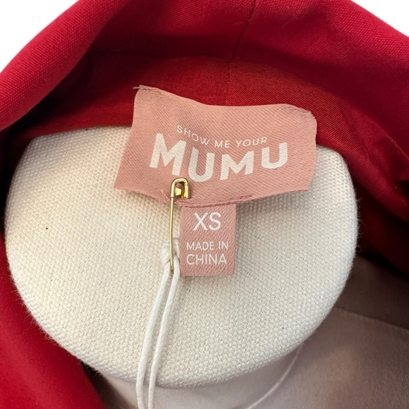 SHOW ME YOUR MUMU Red Suiting Major Blazer Women Size XS Small $188 MSRP NWT - Picture 9 of 14